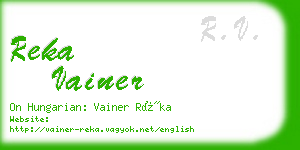 reka vainer business card